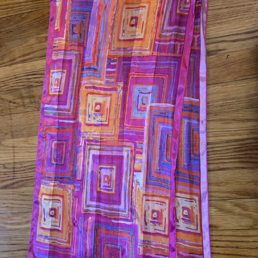 Colorful Geometric Patterned Scarf